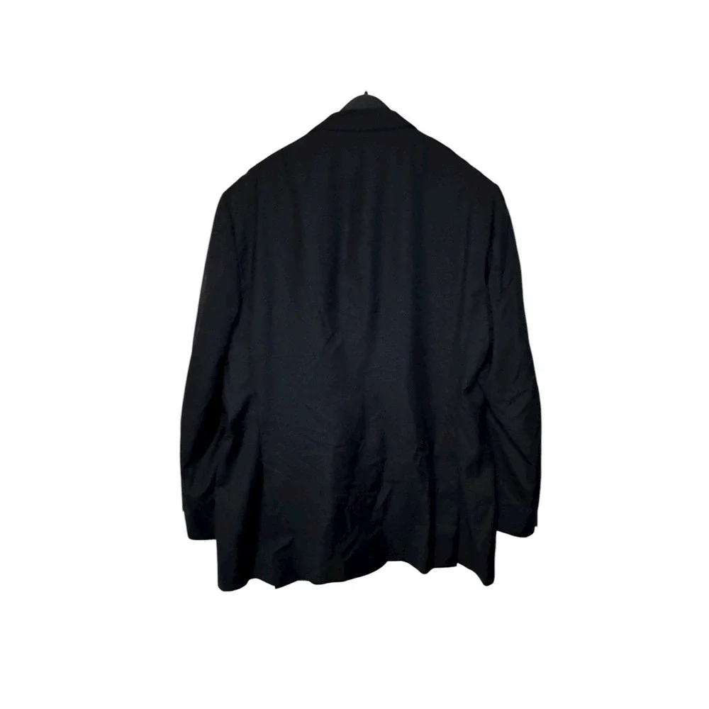 Satoria Tosi Men Blazer Suit Coat Super 150s Wool Double Vent 2-Button Black 52R